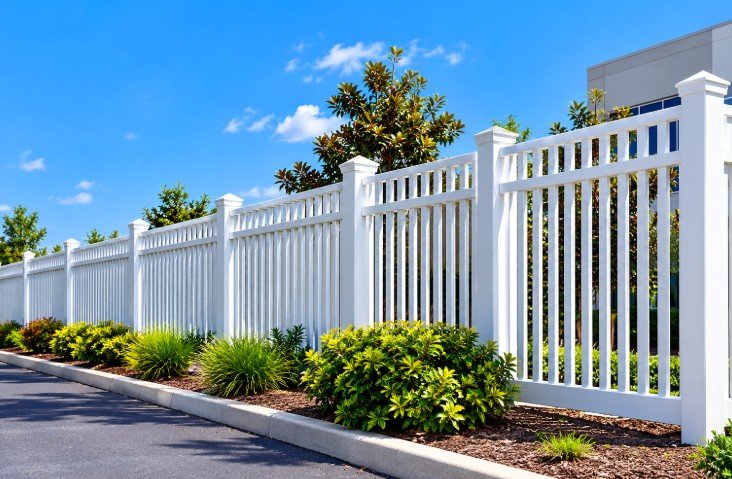 Commercial vinyl fencing