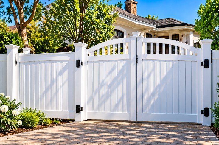 Vinyl fence gates