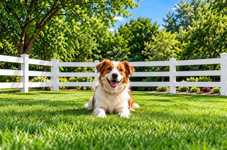 Pet and dog vinyl fencing