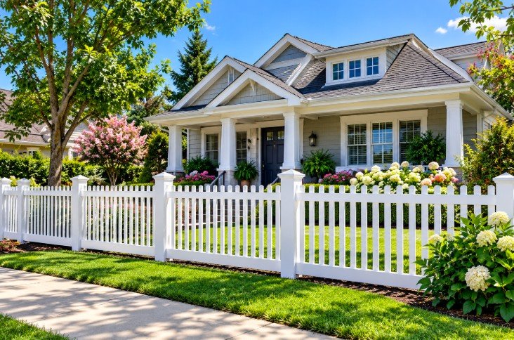Residential vinyl fencing